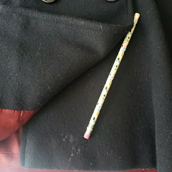 Westbound Dillard's Pea Coat Navy Double Breasted 100% Wool Shell Size 12 - Picture 11 of 13